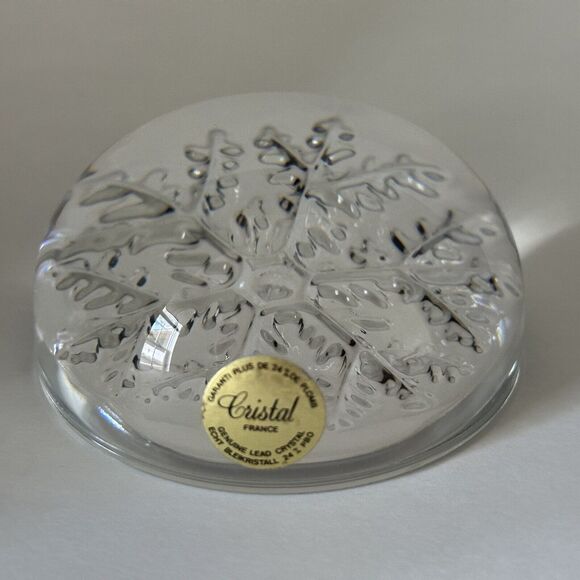VINTAGE AVON Cristal 24% Lead Crystal Paperweight 3.5 France Clear Clean - Picture 10 of 10
